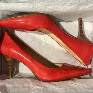 Pink Coral Calvin Klein Dolly Streak Patent- Size 9